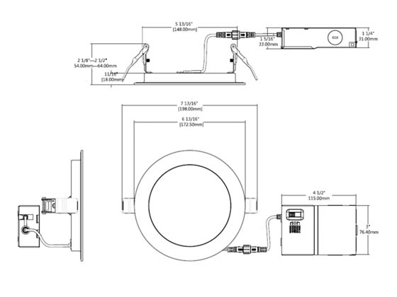 Halco Lighting 89204 FRSDL-6-CS-ST-120V Halco 6" Fire Rated LED Slim Recessed Downlight 15W Color Selectable 90 CRI (IC, Air Right & Wet Location Rated)