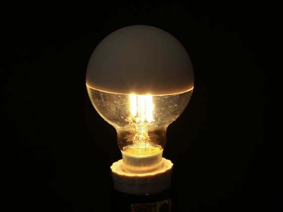 Bulbrite 776838 LED2G16/27K/FIL/HW/3 Dimmable 2.5W Half-White G-16 LED Filament Bulb, 2700K, Candelabra (E12) Base