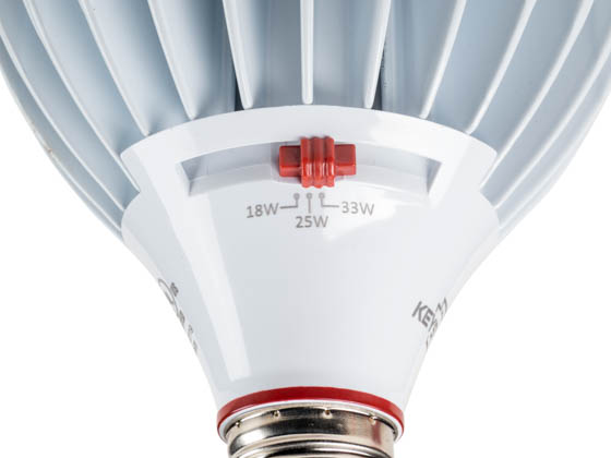 Keystone KT-LED33PSPAR38-F-850 33/25/18 Watt Power Selectable PAR38 LED Lamp, 5000K, 120-277 Volt