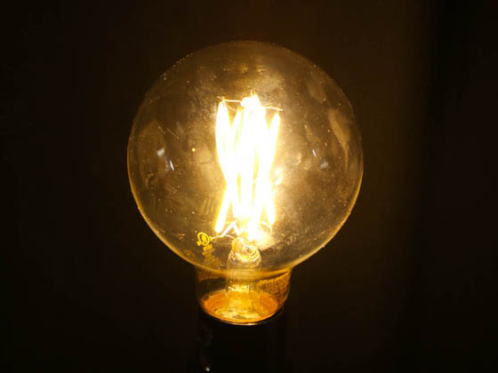 Bulbrite 776221 LED7G25/40K/FIL/D/B/2 Dimmable 7W Clear 4000K G-25 Filament LED Bulb, Enclosed Rated