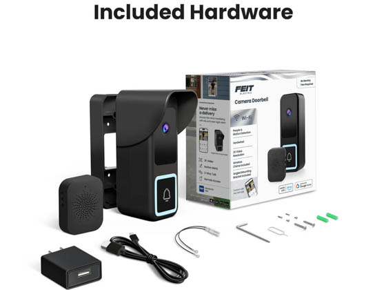 Feit Electric CAM/DOOR/WIFI/G2 Smart Wi-Fi Doorbell Camera