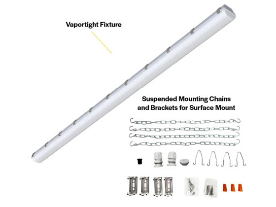 Halco Lighting 28112 LVPT-8-LS-CS-U Halco 96" Vapor Tight LED Fixture Wattage and Color Selectable Includes Control Ready Port