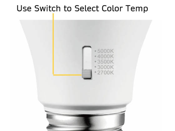 Halco Lighting 83213 11A19-LED-9CS-E26-D-T20 Halco 11 Watt Dimmable A-19 Bulb, 5 Color Selectable, 90 CRI, T20 Compliant