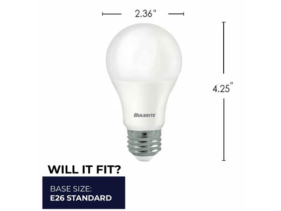 Bulbrite 774249 LED8A19/B60W/840/4P 8.5 Watt Non-Dimmable A19 LED Bulb, 4000K, 60 Watt Equivalent