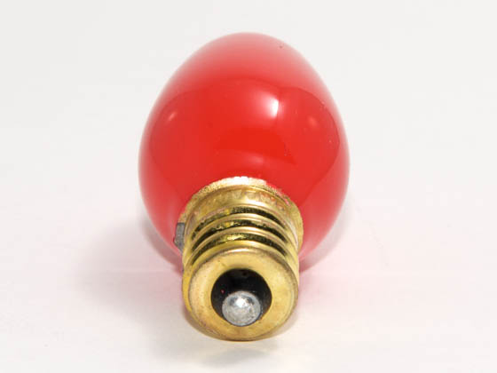 Bulbrite 709707 7C7R (120V) 7W 120V C7 Red Holiday E12 Base