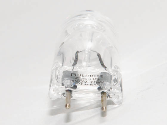 Bulbrite B652075 Q75GY6/120  (120V, 6.35mm base) 75W 120V T4 Clear Halogen 6.35mm Bipin Bulb