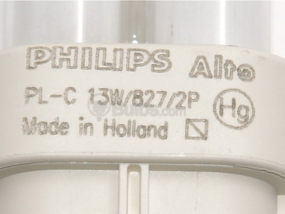Philips Lighting 383141 PL-C 13W/827/ALTO (2-Pin) Philips 13 Watt 2-Pin Very Warm White Double Twin Tube CFL Bulb