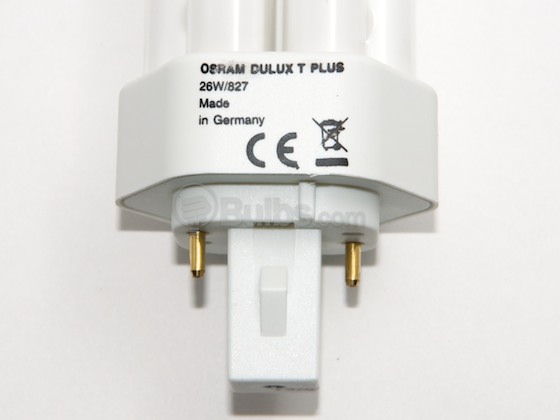 Osram CF26DT/827 26W/827 (GX24d-3) 26 Watt, 2-Pin Warm White Triple Twin Tube CFL Bulb
