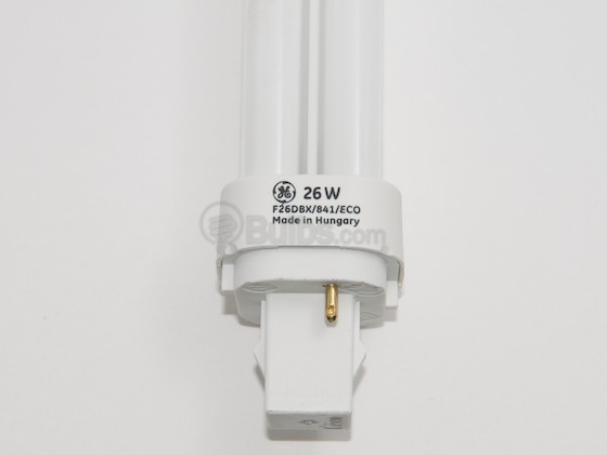GE GE35252 F26DBXT4/SPX41 (DISC USE 97609) 26 Watt, 2-Pin Cool White Double Twin Tube CFL Bulb