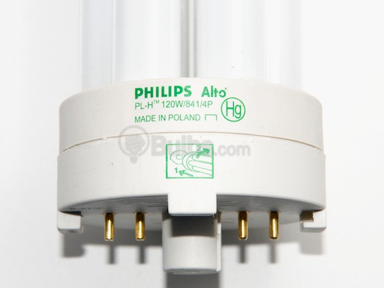 Philips Lighting 133736 PL-H120W/841/4P Philips 120 Watt 4-Pin Cool White Quadruple Twin Tube CFL Bulb