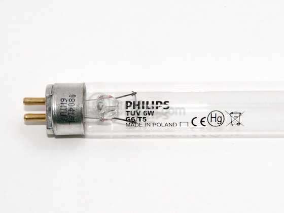 Philips Lighting 244855 TUV6T5 (G6T5 ) Philips 6 Watt, 9" T5 Germicidal Fluorescent Bulb