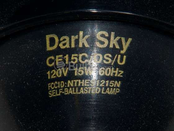 Bulbrite B509916 CF15C/DS/U 60 Watt Incandescent Equivalent, 15 Watt, 120 Volt Dark Sky CFL Universal Fixture