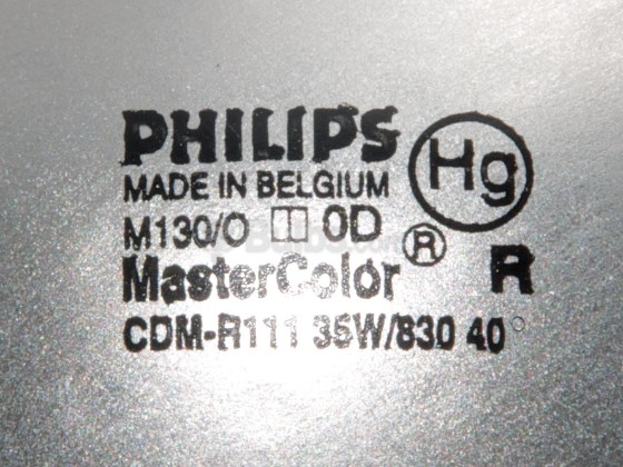 Philips Lighting 139212 CDM-R111 35W/830 40DG Philips 35 Watt R111 Warm White Metal Halide Reflector Wide Flood