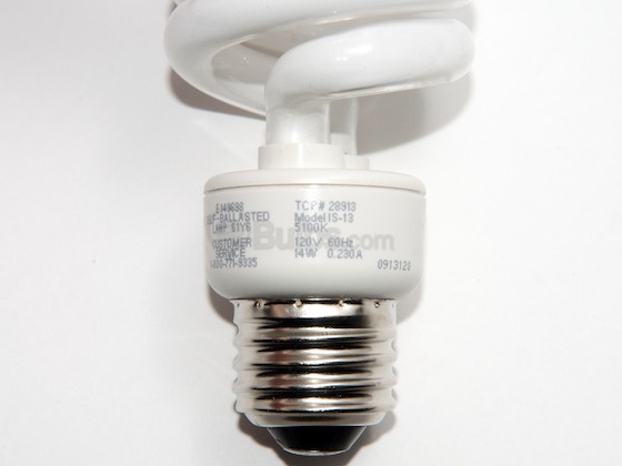 TCP TEC28913-51K 28913-51 DISCONTINUED 60 Watt Incandescent Equivalent, 13 Watt, 120 Volt Bright White Spiral CFL Bulb