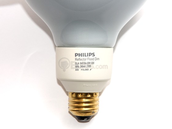 Philips Lighting 137083 EL/A R40 20W DIMM Philips 75 Watt Incandescent Equivalent, 20 Watt, R40 Dimmable Compact Fluorescent Medium Base Bulb.