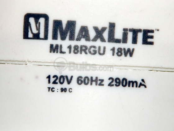 MaxLite M11286 ML18RGU GU24 Adapter Self Ballasted GU24 Adapter for 18 Watt Plug In CFL
