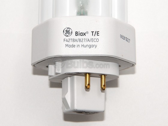 GE GE46312 F42TBX/827/A/4P/EOL (4-Pin) 42 Watt, 4-Pin Very Warm White Triple Twin Tube CFL Bulb