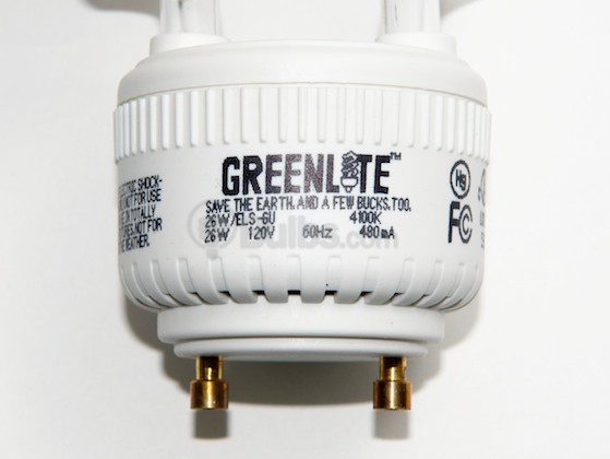 Greenlite Corp. G397232 26W/ELS-GU/41K 100 Watt Incandescent Equivalent, 26 Watt, Cool White GU24 Spiral Compact Fluorescent Lamp