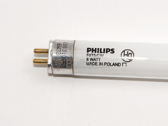 Philips Lighting 332411 F6T5/CW Philips 6W 9in T5 Cool White Fluorescent Tube