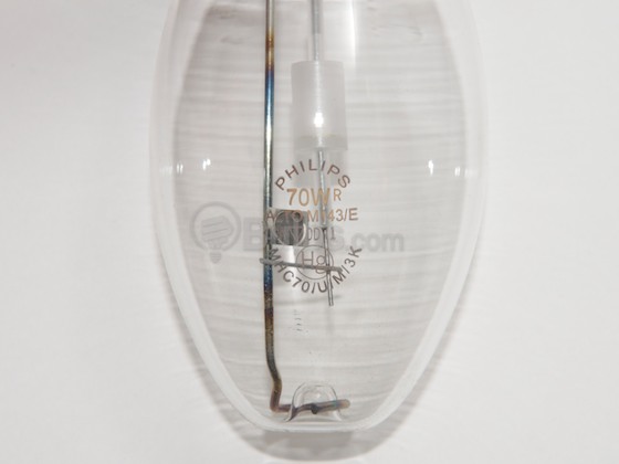 Philips Lighting 208843 MHC70/U/M/3K Discontinued Philips 70 Watt, Clear ED17 Warm White Metal Halide Lamp