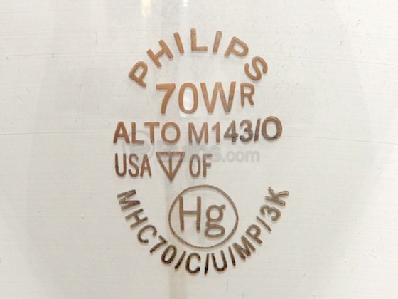 Philips Lighting 233676 MHC70/C/U/MP/3K (DISCONTINUED - USE 423699) Philips 70 Watt, Coated ED17 Protected Warm White Metal Halide Lamp