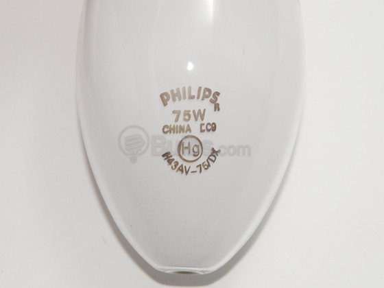 Philips Lighting 275248 H43AV-75/DX Philips 75 Watt White ED17 Mercury Vapor Bulb