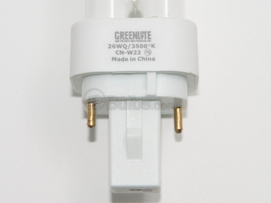 Greenlite Corp. G183002 26W/Q/2P/35K 26 Watt 2-Pin Neutral White Quad/Double Twin Tube CFL Bulb
