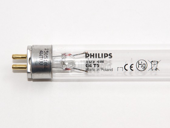 Philips Lighting 363713 TUV4T5 (G4T5) Philips 4W 6in T5 TUV Germicidal Fluorescent Tube