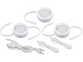 American Lighting MVP-3-WH 12.9 Watt, 120V AC, MVP LED 3-Pack Light Kit With Roll Switch and 6 Ft. Power Cord - White