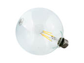 Satco Products, Inc. S9565 4.5G40/CL/LED/E26/27K/120V Satco Dimmable 4.5W 2700K G40 Filament LED Bulb, Rated For Enclosed Fixtures