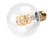 Bulbrite 776512 LED4G25/22K/FIL-NOS/CURV/SPIRAL Dimmable 4W 2200K G25 Curved Filament LED Bulb