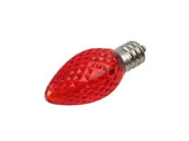 Green Watt GCH-C7-RM-R 0.5W Red C7 Holiday LED Bulb with Faceted Lens, Outdoor Rated