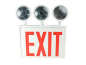 Exitronix VEXCL-8-S-WH-3 New York City Approved Steel Combination LED Exit, Triple Head Lights