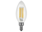Euri Lighting VB10-3000cec-4 Euri 5.5W B-10 3000K 90 CRI Filament LED Bulb, Enclosed Fixture and Wet Rated, JA8 Compliant