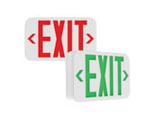 Exitronix QXS-U-WB-WH Equity Line Red or Green LED Exit Sign with Battery Backup