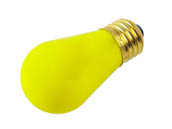 Satco Products, Inc. S3960 11S14 YELLOW 4-PACK Satco 11 Watt S14 Incandescent Ceramic Yellow Lamp, Medium base; 130 Volt