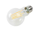 TCP FA19D6024E26SCL92 8W Dimmable A-19 AmberGlow LED 24K Filament Lamp. Clear Finish