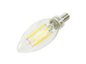 TCP FB11D4024E12SCL92 4W Dimmable B-11 AmberGlow LED 24K Filament Lamp. Clear Finish, E12 Base