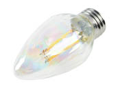 Bulbrite 776580 LED4F15/27K/FIESTA/CLR 4W F15 Clear Iridescent LED Fiesta Decorative Bulb, E26 Base, Dimmable