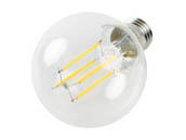 Bulbrite 776694 LED7G25/27K/FIL/D/B Dimmable 7W 2700K G-25 Filament LED Bulb, Enclosed Fixture Rated