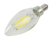 Bulbrite 776636 LED5B11/27K/FIL/D/B Dimmable 5W 2700K B-11 Filament LED Bulb, Enclosed Fixture Rated