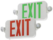 Lithonia Lighting 269XW0 ECRG HO RD M6 Lithonia LED Dual Head Exit/Emergency Sign, Battery Backup, Remote Head Capability0, Red or Green letters