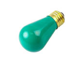 Satco Products, Inc. S3962 11S14 GREEN 4-PACK Satco 11 Watt S14 Incandescent Ceramic Green Lamp, Medium base; 130 Volt