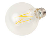 Bulbrite 776219 LED7G25/30K/FIL/D/B/2 Dimmable 7W Clear 3000K G-25 Filament LED Bulb, Enclosed Rated