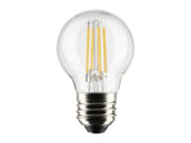 Satco Products, Inc. S21815 4G16.5/LED/CL/927/120V/E26/2CD Satco 4.5W Dimmable Clear G16.5 LED Globe Bulb, 90 CRI, 2700K, E26 Base