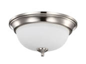Satco Products, Inc. 62-1560 LED 19W 13" FLUSH MOUNT 3000K Satco Nuvo 13" LED Dome Light Fixture 19W 3000K Brushed Nickel Finish