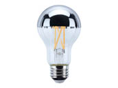 Satco Products, Inc. S12537 8A19/SLVR/LED/927/120V Satco Dimmable 8W 2700K 90 CRI Half Mirror A19 Filament LED Bulb, Enclosed Fixture and Wet Rated