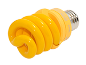 TCP 13W Yellow Spiral CFL Bug Bulb, E26 Base