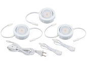American Lighting 12.9 Watt, 120V AC, MVP LED 3-Pack Light Kit With Roll Switch and 6 Ft. Power Cord - White