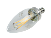 Philips Dimmable 3.3W Warm Glow 2700K-2200K 90 CRI Decorative LED Bulb, E12 Base, Wet Rated, Title 20 Compliant